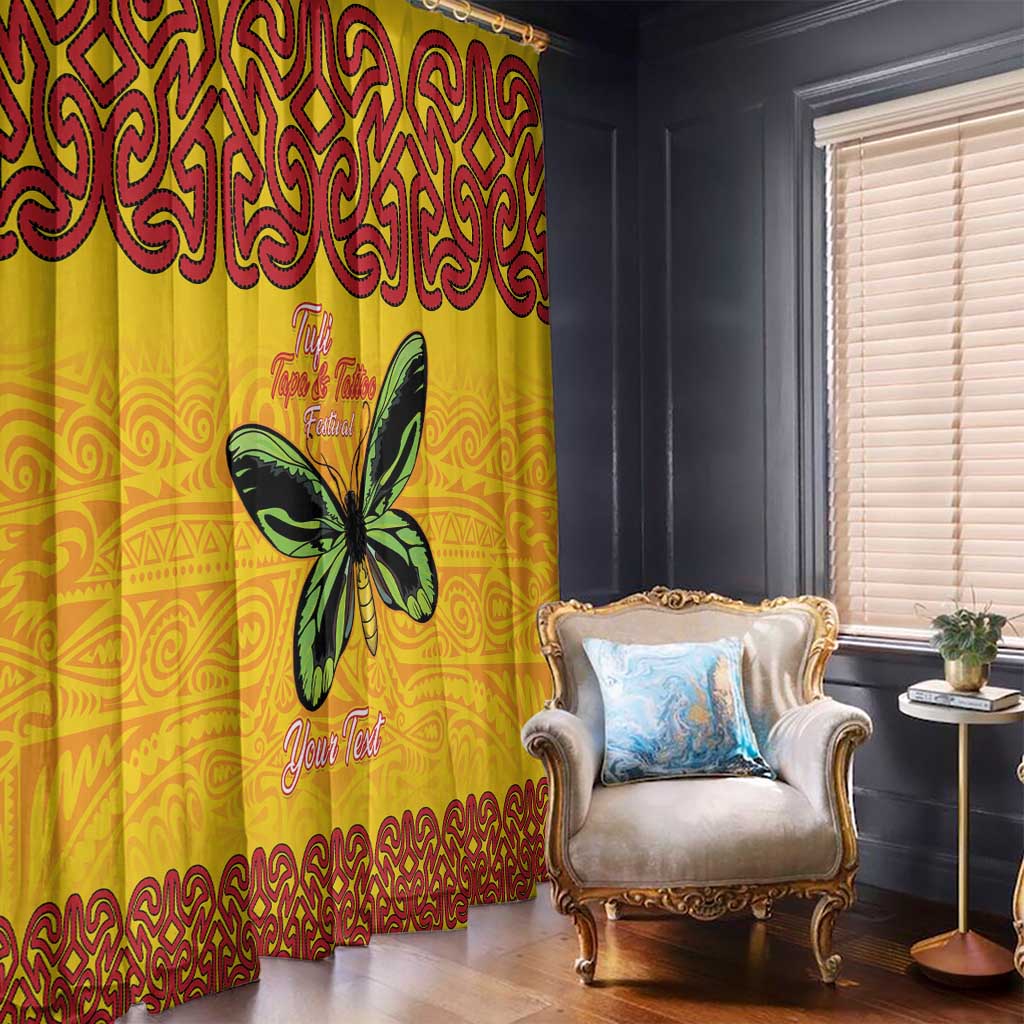 Personalised Tufi Tapa and Tattoo Festival Window Curtain PNG Oro Butterfly Tapa Pattern - Polynesian Pride