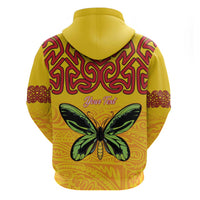 Personalised Tufi Tapa and Tattoo Festival Zip Hoodie PNG Oro Butterfly Tapa Pattern LT14 - Polynesian Pride