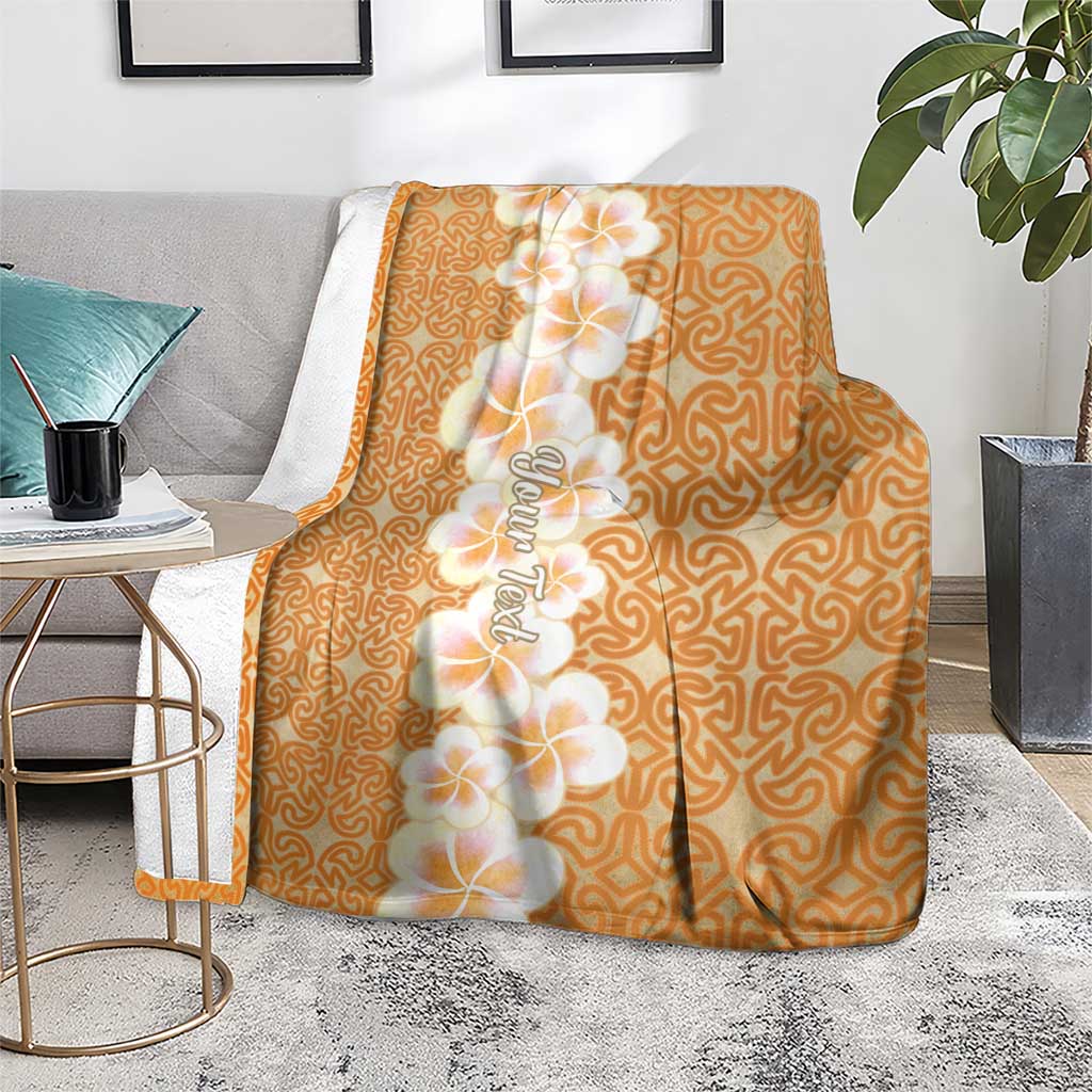Personalised Tufi Tapa and Tattoo Festival Blanket Oro Tapa Cloth With Plumeria - Polynesian Pride