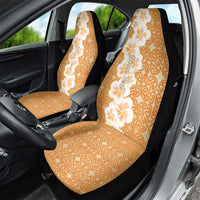 Personalised Tufi Tapa and Tattoo Festival Car Seat Cover Oro Tapa Cloth With Plumeria LT14 - Polynesian Pride