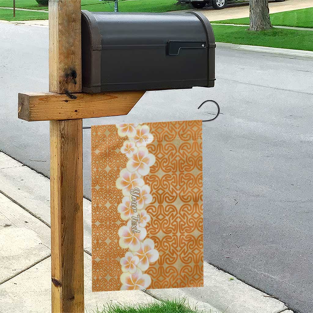 Personalised Tufi Tapa and Tattoo Festival Garden Flag Oro Tapa Cloth With Plumeria - Polynesian Pride