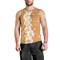 Personalised Tufi Tapa and Tattoo Festival Men Tank Top Oro Tapa Cloth With Plumeria LT14 - Polynesian Pride