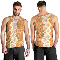 Personalised Tufi Tapa and Tattoo Festival Men Tank Top Oro Tapa Cloth With Plumeria LT14 - Polynesian Pride