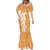 Personalised Tufi Tapa and Tattoo Festival Mermaid Dress Oro Tapa Cloth With Plumeria - Polynesian Pride