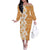 Personalised Tufi Tapa and Tattoo Festival Off The Shoulder Long Sleeve Dress Oro Tapa Cloth With Plumeria - Polynesian Pride
