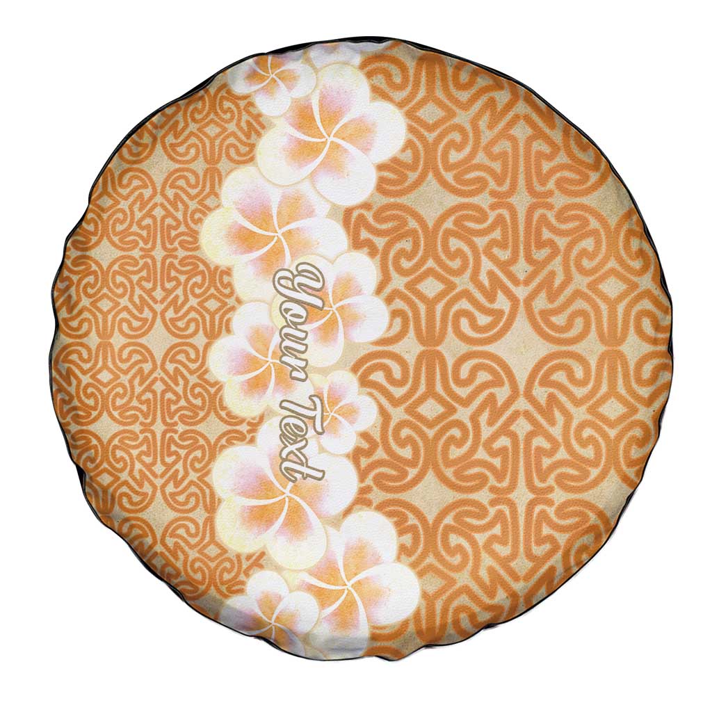 Personalised Tufi Tapa and Tattoo Festival Spare Tire Cover Oro Tapa Cloth With Plumeria - Polynesian Pride