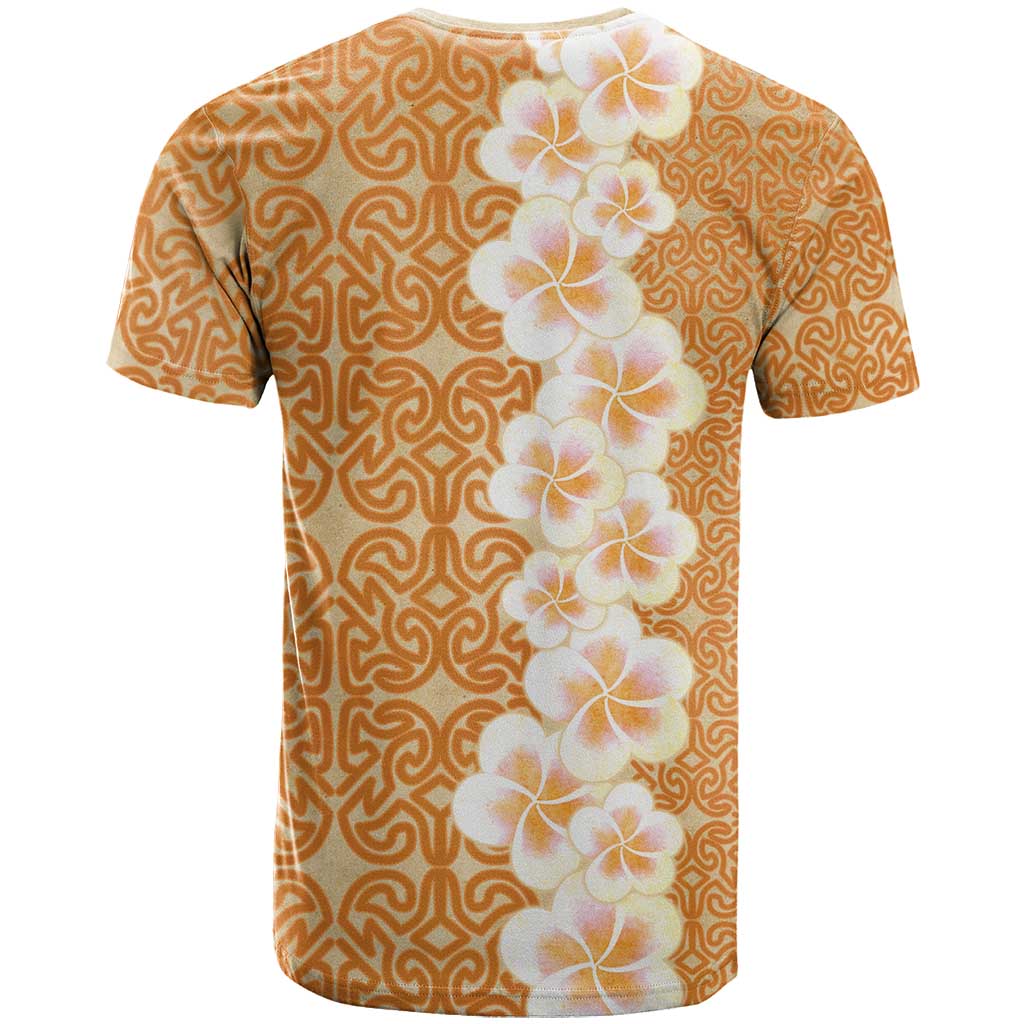 Personalised Tufi Tapa and Tattoo Festival T Shirt Oro Tapa Cloth With Plumeria - Polynesian Pride