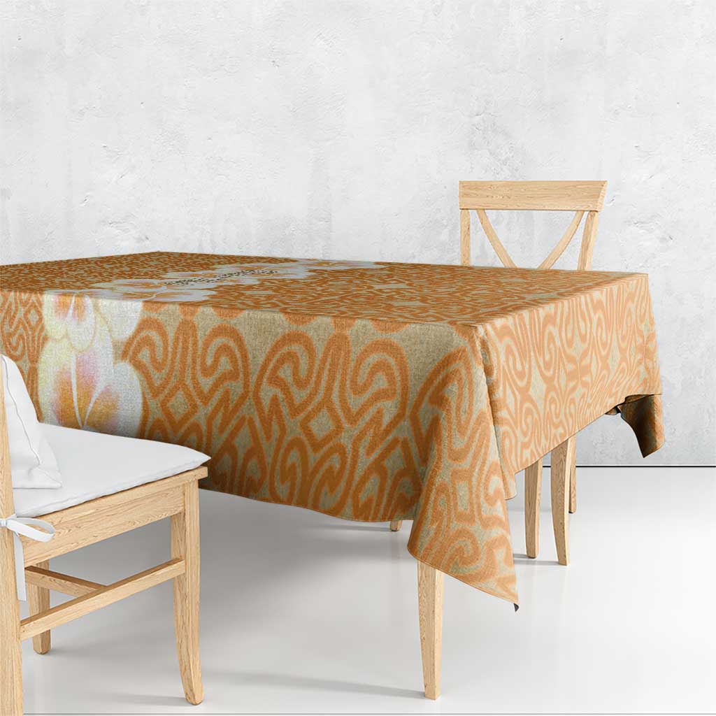 Personalised Tufi Tapa and Tattoo Festival Tablecloth Oro Tapa Cloth With Plumeria - Polynesian Pride
