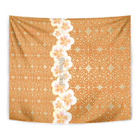Personalised Tufi Tapa and Tattoo Festival Tapestry Oro Tapa Cloth With Plumeria - Polynesian Pride