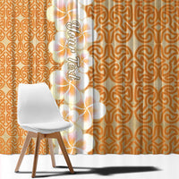 Personalised Tufi Tapa and Tattoo Festival Window Curtain Oro Tapa Cloth With Plumeria - Polynesian Pride