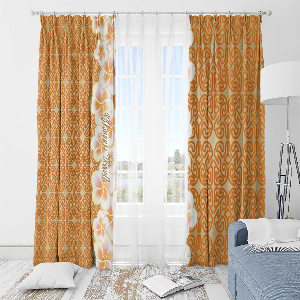 Personalised Tufi Tapa and Tattoo Festival Window Curtain Oro Tapa Cloth With Plumeria - Polynesian Pride