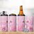 Personalised Polynesia Breast Cancer Awareness 4 in 1 Can Cooler Tumbler No One Fights Alone Turtle Ribbon - Pink Version