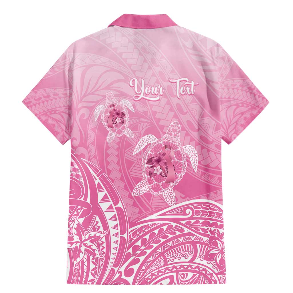 Personalised Polynesia Breast Cancer Awareness Family Matching Mermaid Dress and Hawaiian Shirt No One Fights Alone Turtle Ribbon - Pink Version