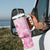 Personalised Polynesia Breast Cancer Awareness Tumbler With Handle No One Fights Alone Turtle Ribbon - Pink Version