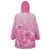 Personalised Polynesia Breast Cancer Awareness Wearable Blanket Hoodie No One Fights Alone Turtle Ribbon - Pink Version