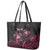 Personalised Polynesia Breast Cancer Awareness Leather Tote Bag No One Fights Alone Turtle Ribbon - Black Version