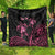 Personalised Polynesia Breast Cancer Awareness Quilt No One Fights Alone Turtle Ribbon - Black Version