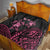 Personalised Polynesia Breast Cancer Awareness Quilt No One Fights Alone Turtle Ribbon - Black Version