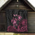 Personalised Polynesia Breast Cancer Awareness Quilt No One Fights Alone Turtle Ribbon - Black Version