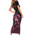 Personalised Polynesia Breast Cancer Awareness Short Sleeve Bodycon Dress No One Fights Alone Turtle Ribbon - Black Version