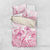 Personalised Polynesia Breast Cancer Awareness Bedding Set No One Fights Alone Turtle Ribbon - White Version