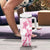 Personalised Polynesia Breast Cancer Awareness Tumbler With Handle No One Fights Alone Turtle Ribbon - White Version