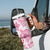 Personalised Polynesia Breast Cancer Awareness Tumbler With Handle No One Fights Alone Turtle Ribbon - White Version