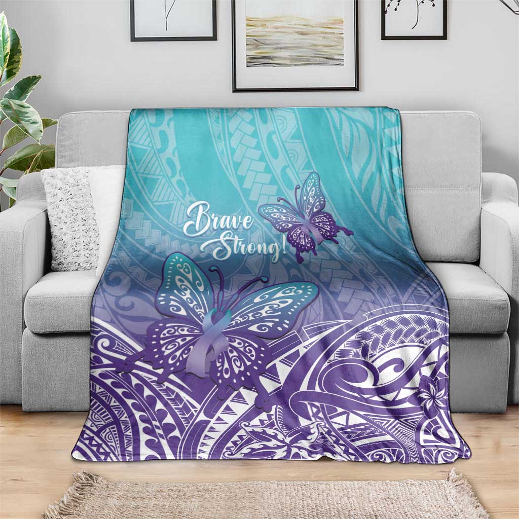 Polynesia Suicide Prevention Month Blanket Butterfly Purple And Teal Ribbon Tomorrow Needs You