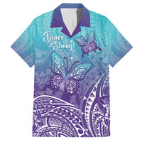 Polynesia Suicide Prevention Month Family Matching Long Sleeve Bodycon Dress and Hawaiian Shirt Butterfly Purple And Teal Ribbon Tomorrow Needs You LT14 Dad's Shirt - Short Sleeve Teal - Polynesian Pride