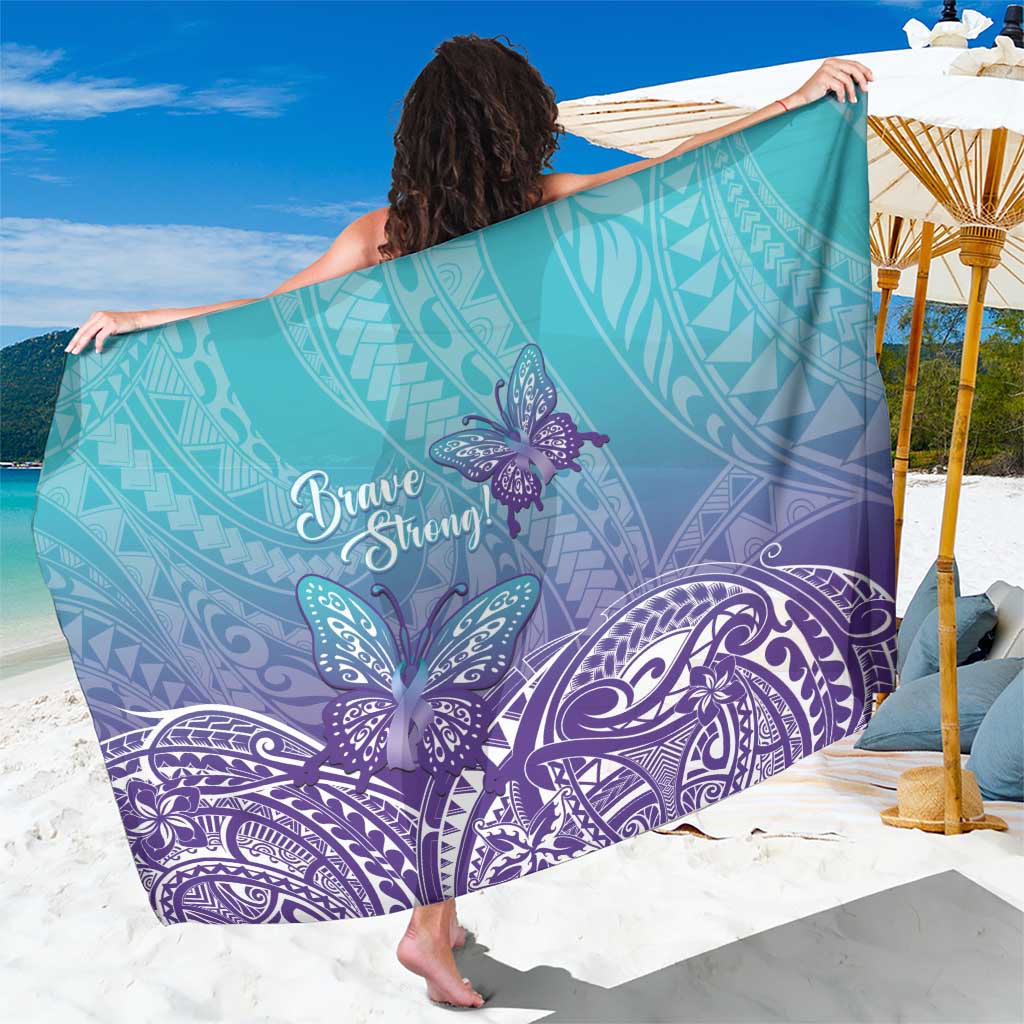 Polynesia Suicide Prevention Month Sarong Butterfly Purple And Teal Ribbon Tomorrow Needs You