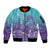 Polynesia Suicide Prevention Month Sleeve Zip Bomber Jacket Butterfly Purple And Teal Ribbon Tomorrow Needs You