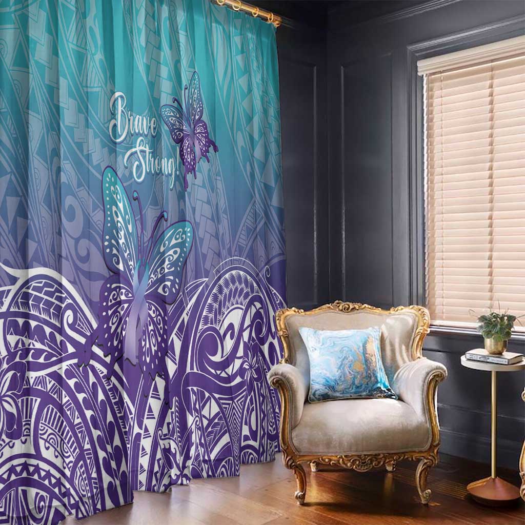 Polynesia Suicide Prevention Month Window Curtain Butterfly Purple And Teal Ribbon Tomorrow Needs You