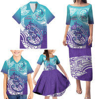 Personalised New Zealand Suicide Prevention Month Family Matching Puletasi and Hawaiian Shirt You Matter NZ Fern With Maori Koru Lizard LT14 - Polynesian Pride