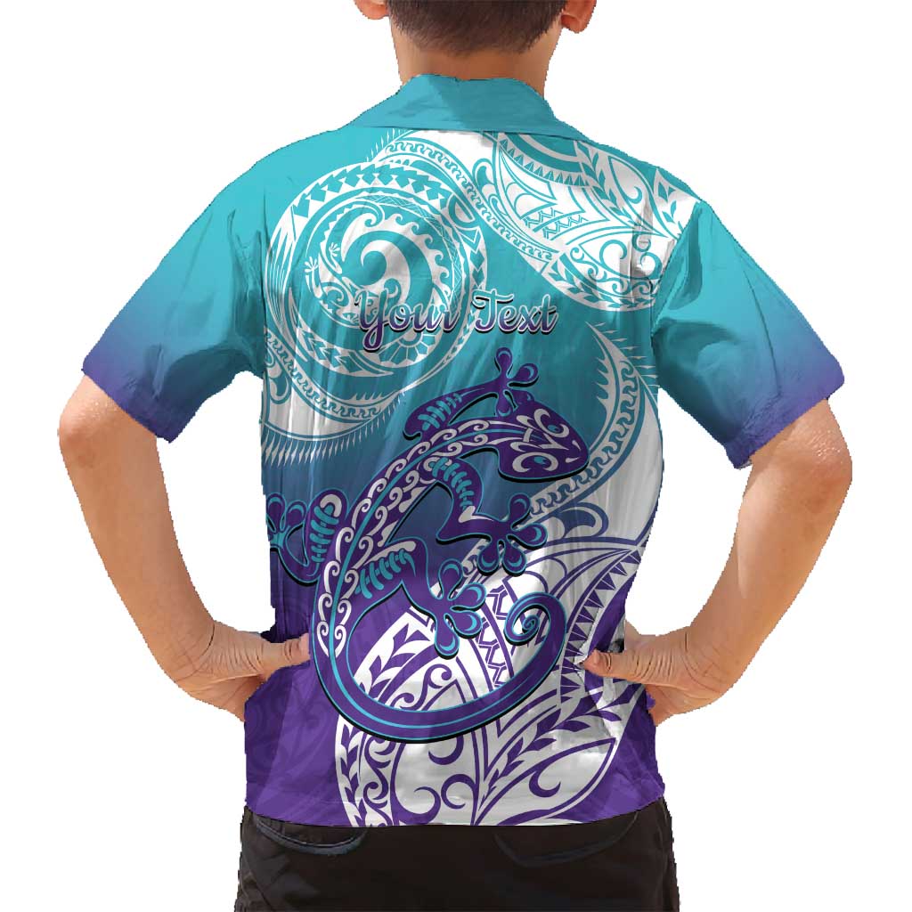Personalised New Zealand Suicide Prevention Month Family Matching Summer Maxi Dress and Hawaiian Shirt You Matter NZ Fern With Maori Koru Lizard LT14 - Polynesian Pride