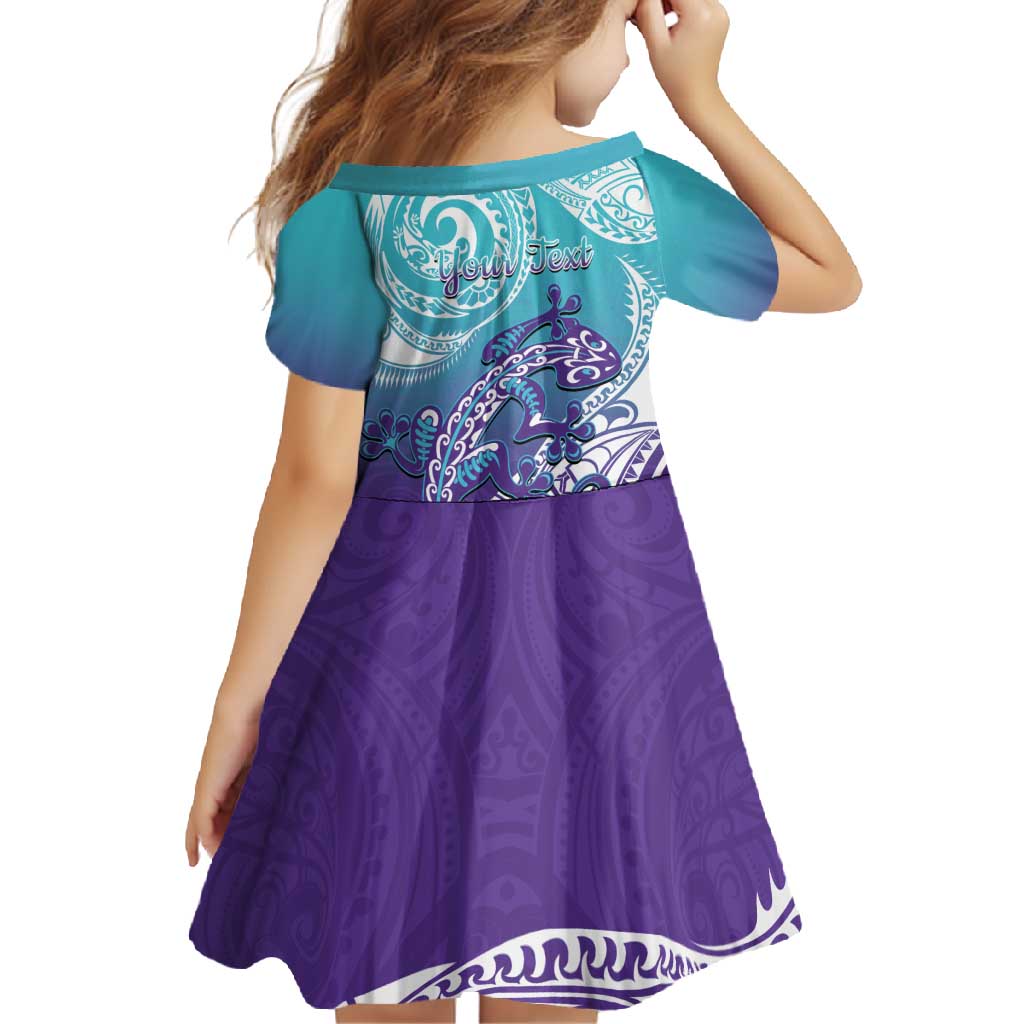 Personalised New Zealand Suicide Prevention Month Family Matching Summer Maxi Dress and Hawaiian Shirt You Matter NZ Fern With Maori Koru Lizard LT14 - Polynesian Pride