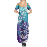 Personalised New Zealand Suicide Prevention Month Family Matching Summer Maxi Dress and Hawaiian Shirt You Matter NZ Fern With Maori Koru Lizard LT14 - Polynesian Pride