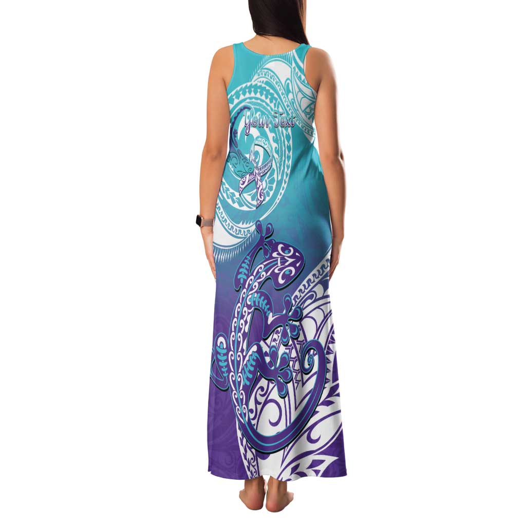 Personalised New Zealand Suicide Prevention Month Family Matching Tank Maxi Dress and Hawaiian Shirt You Matter NZ Fern With Maori Koru Lizard