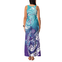 Personalised New Zealand Suicide Prevention Month Family Matching Tank Maxi Dress and Hawaiian Shirt You Matter NZ Fern With Maori Koru Lizard