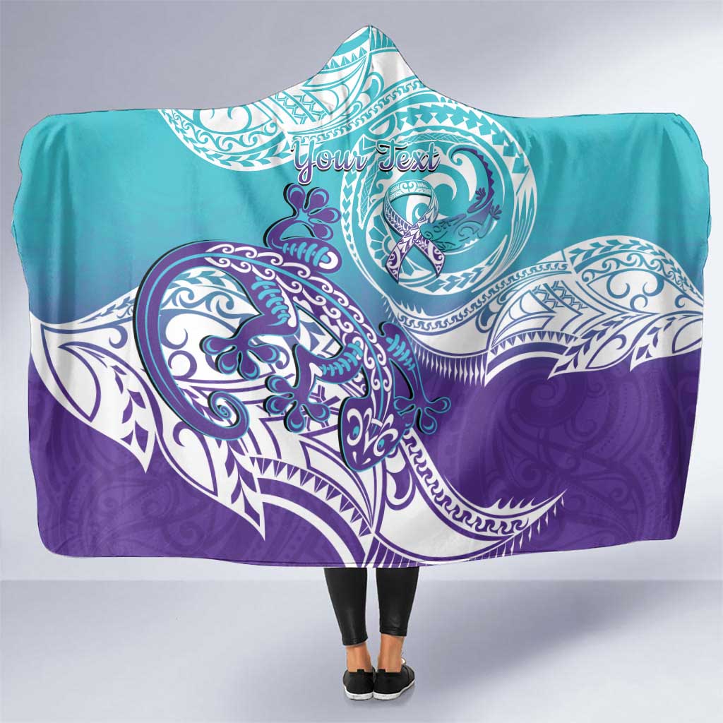 Personalised New Zealand Suicide Prevention Month Hooded Blanket You Matter NZ Fern With Maori Koru Lizard