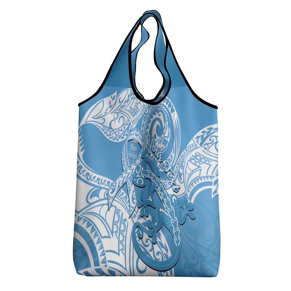 Personalised New Zealand Autism Awareness Grocery Bag NZ Fern With Maori Koru Lizard
