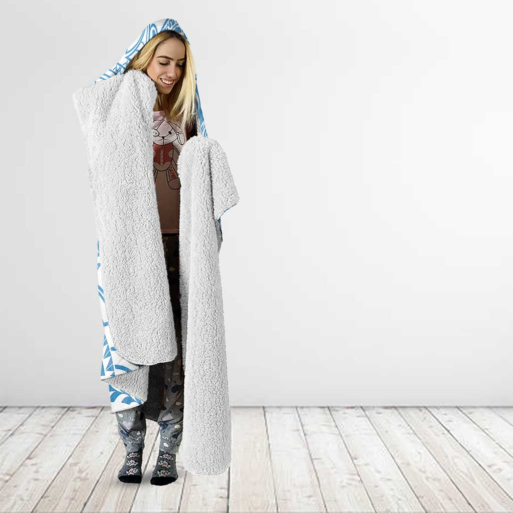 Personalised New Zealand Autism Awareness Hooded Blanket NZ Fern With Maori Koru Lizard