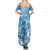 Personalised New Zealand Autism Awareness Summer Maxi Dress NZ Fern With Maori Koru Lizard