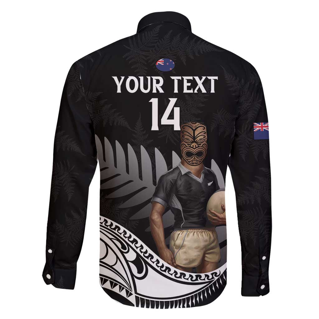 Custom New Zealand Silver Fern Rugby Family Matching Long Sleeve Bodycon Dress and Hawaiian Shirt 2024 Aotearoa Maori Mascot Go All Black LT14 - Polynesian Pride