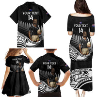 Custom New Zealand Silver Fern Rugby Family Matching Puletasi and Hawaiian Shirt 2024 Aotearoa Maori Mascot Go All Black LT14 - Polynesian Pride