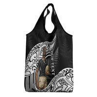 Custom New Zealand Silver Fern Rugby Grocery Bag 2024 Aotearoa Maori Mascot Go All Black