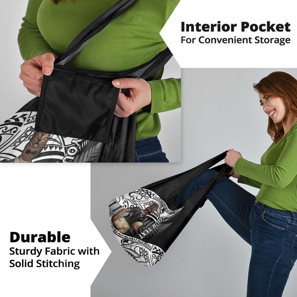 Custom New Zealand Silver Fern Rugby Grocery Bag 2024 Aotearoa Maori Mascot Go All Black