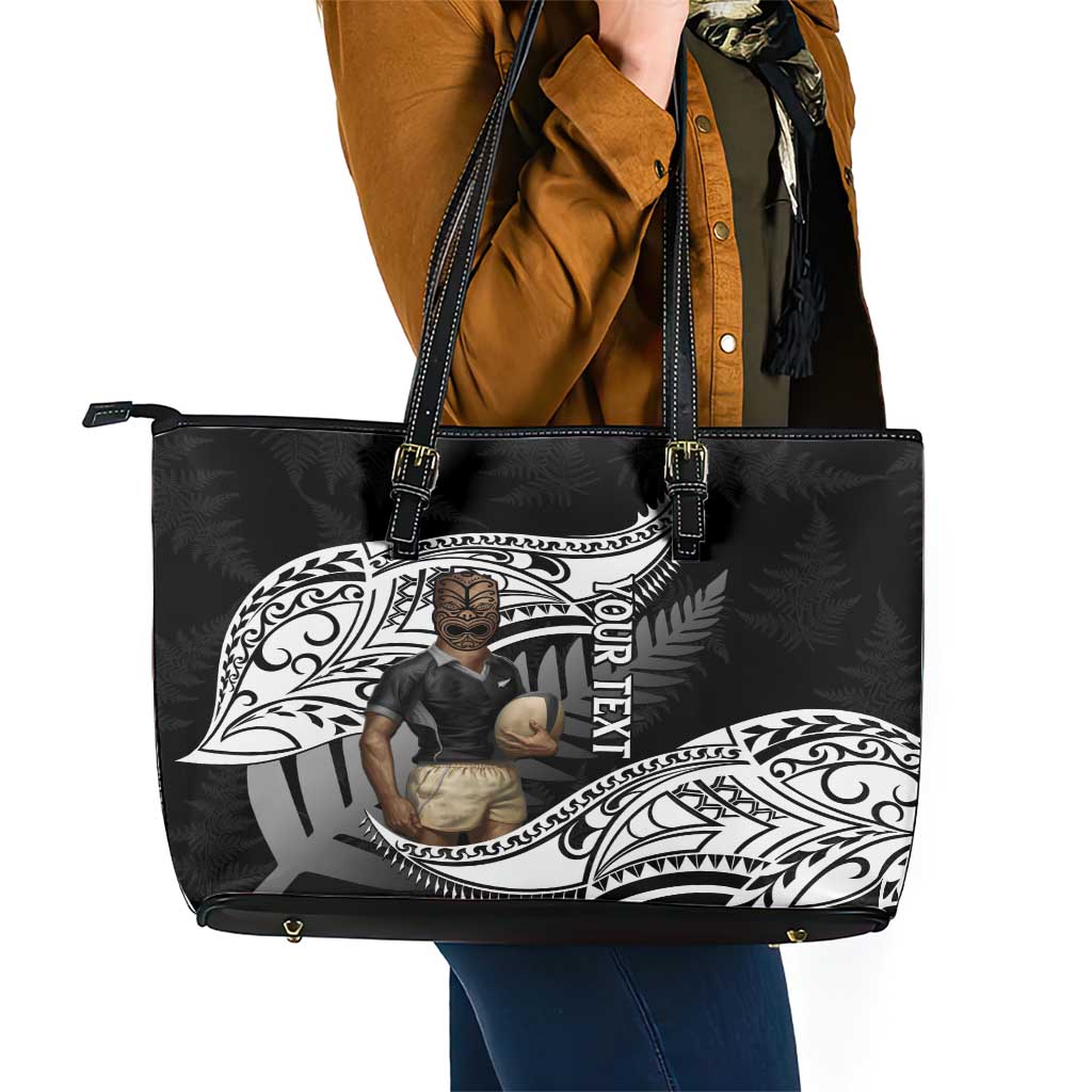 Custom New Zealand Silver Fern Rugby Leather Tote Bag 2024 Aotearoa Maori Mascot Go All Black LT14 - Polynesian Pride