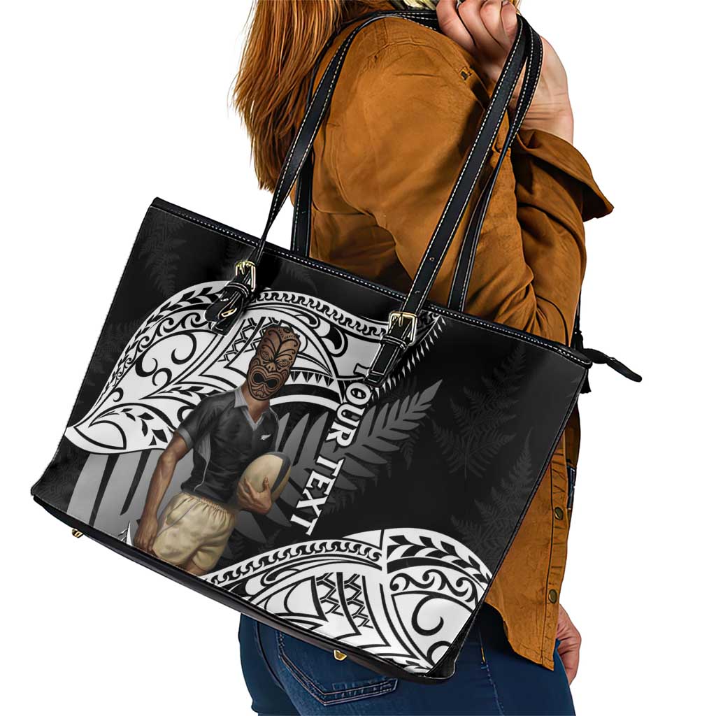 Custom New Zealand Silver Fern Rugby Leather Tote Bag 2024 Aotearoa Maori Mascot Go All Black LT14 - Polynesian Pride