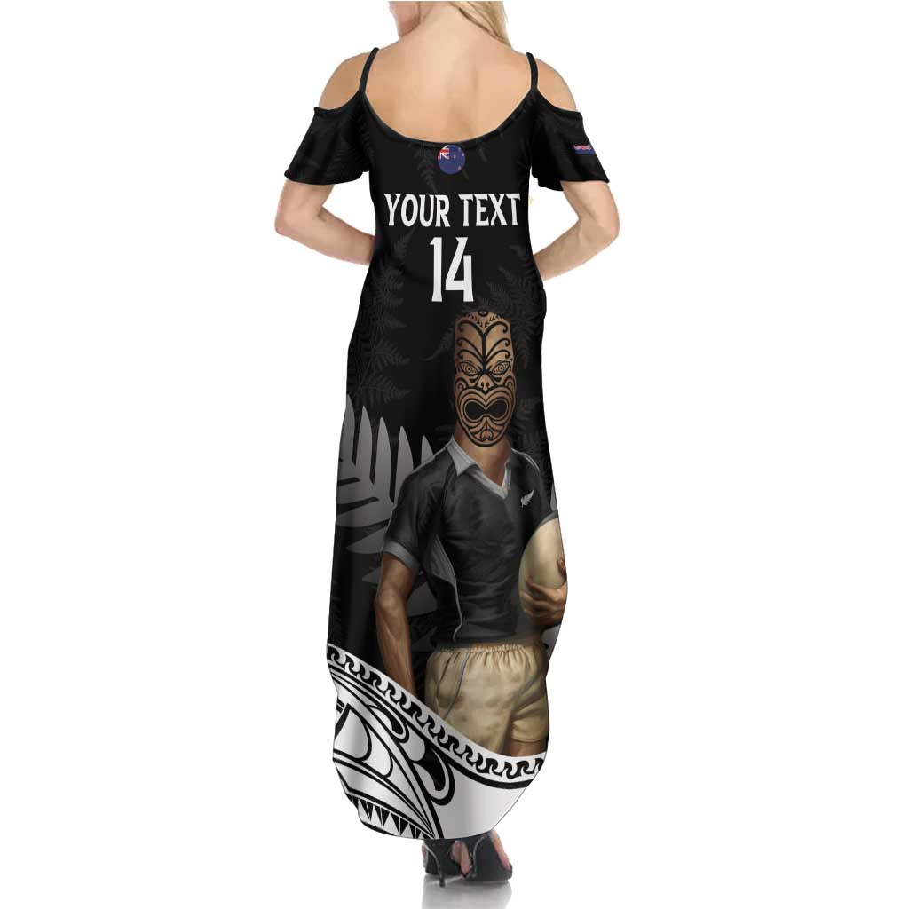 Custom New Zealand Silver Fern Rugby Summer Maxi Dress 2024 Aotearoa Maori Mascot Go All Black LT14 - Polynesian Pride