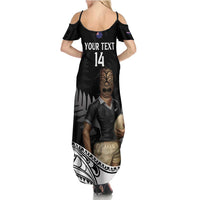 Custom New Zealand Silver Fern Rugby Summer Maxi Dress 2024 Aotearoa Maori Mascot Go All Black LT14 - Polynesian Pride